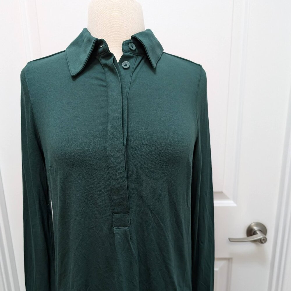 Universal Standard NWT Size 00-0 Emerald Elbe Popover Shirt Classic Fit